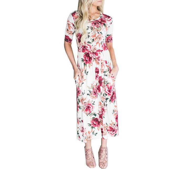 Summer Maxi Dress Women 2024 White Floral Beach Dress