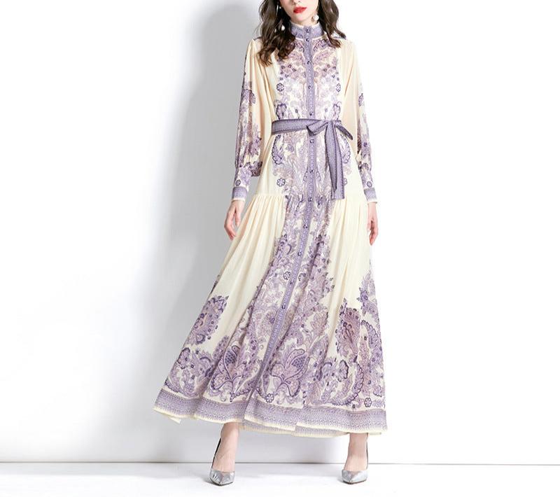 Autumn new European women's long dress 2024