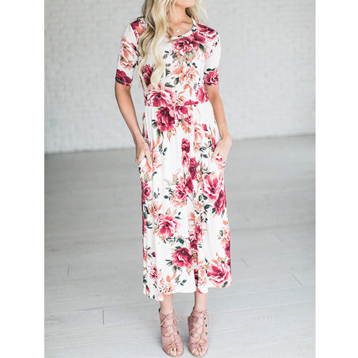 Summer Maxi Dress Women 2024 White Floral Beach Dress