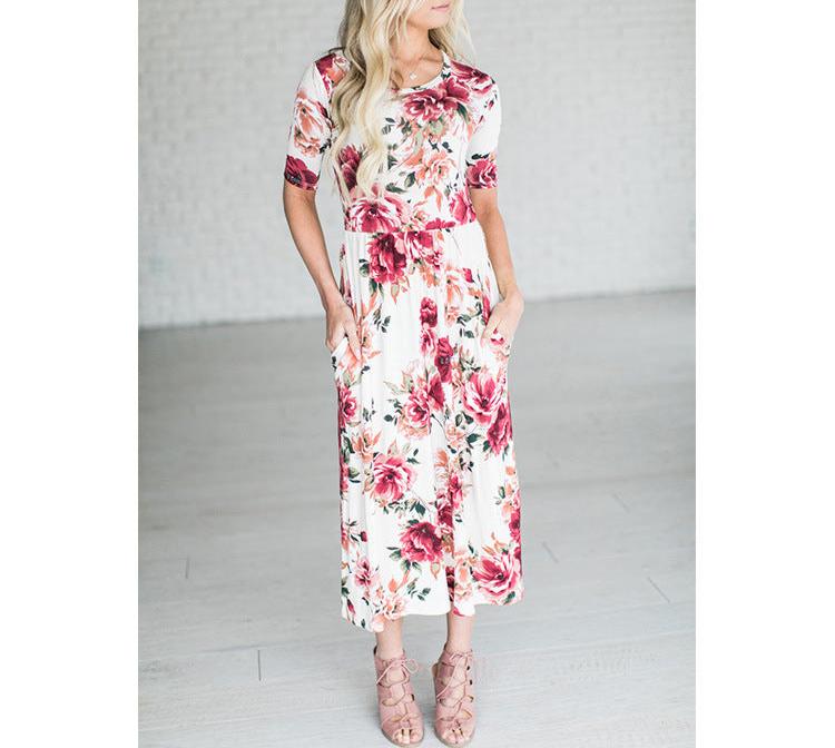 Summer Maxi Dress Women 2024 White Floral Beach Dress