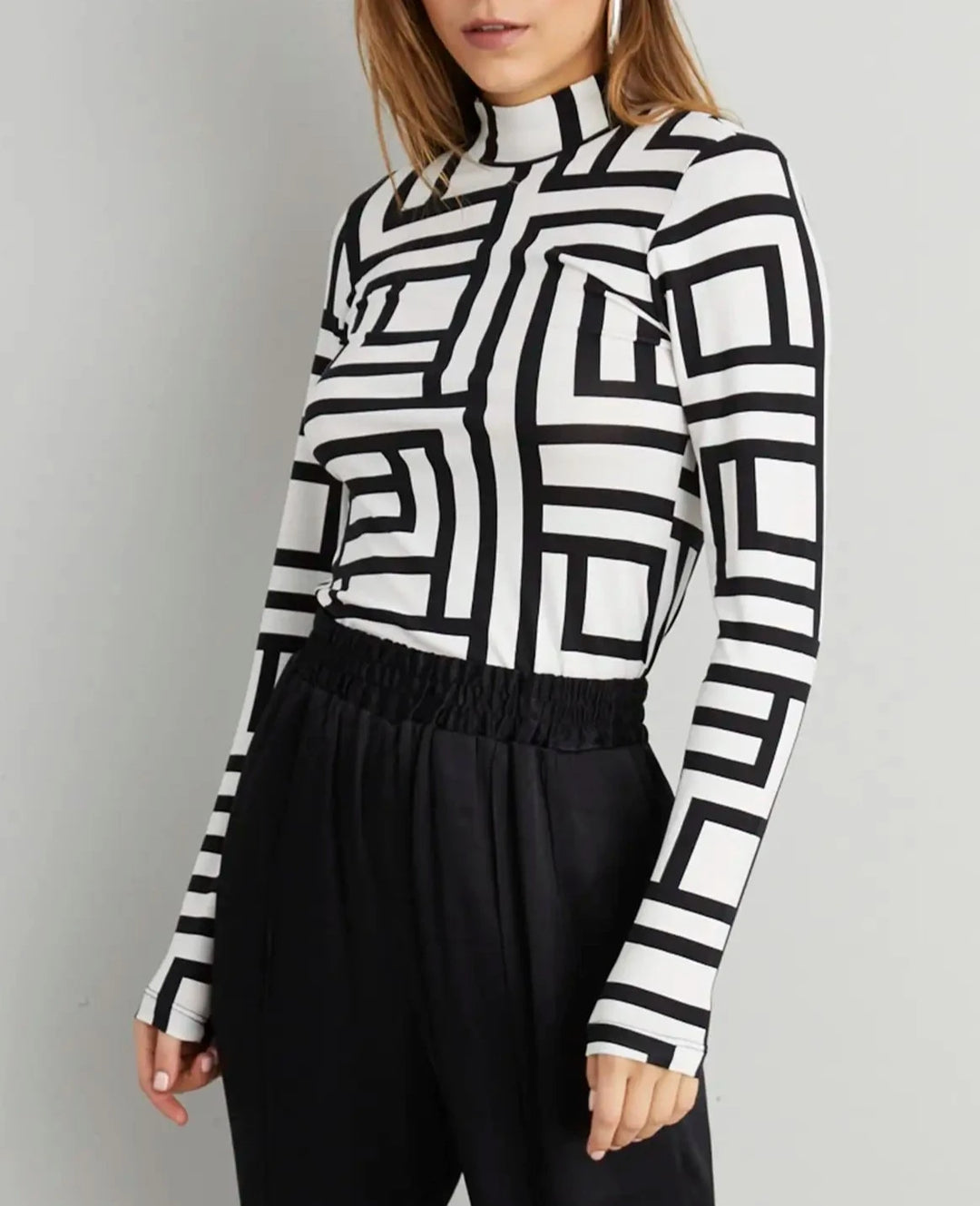 Cool & Sexy Women's Geometric LONG Regular Blouse