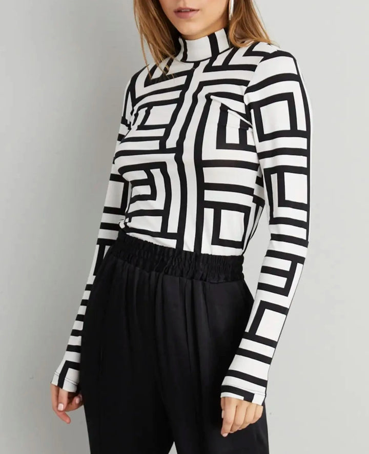 Cool & Sexy Women's Geometric LONG Regular Blouse