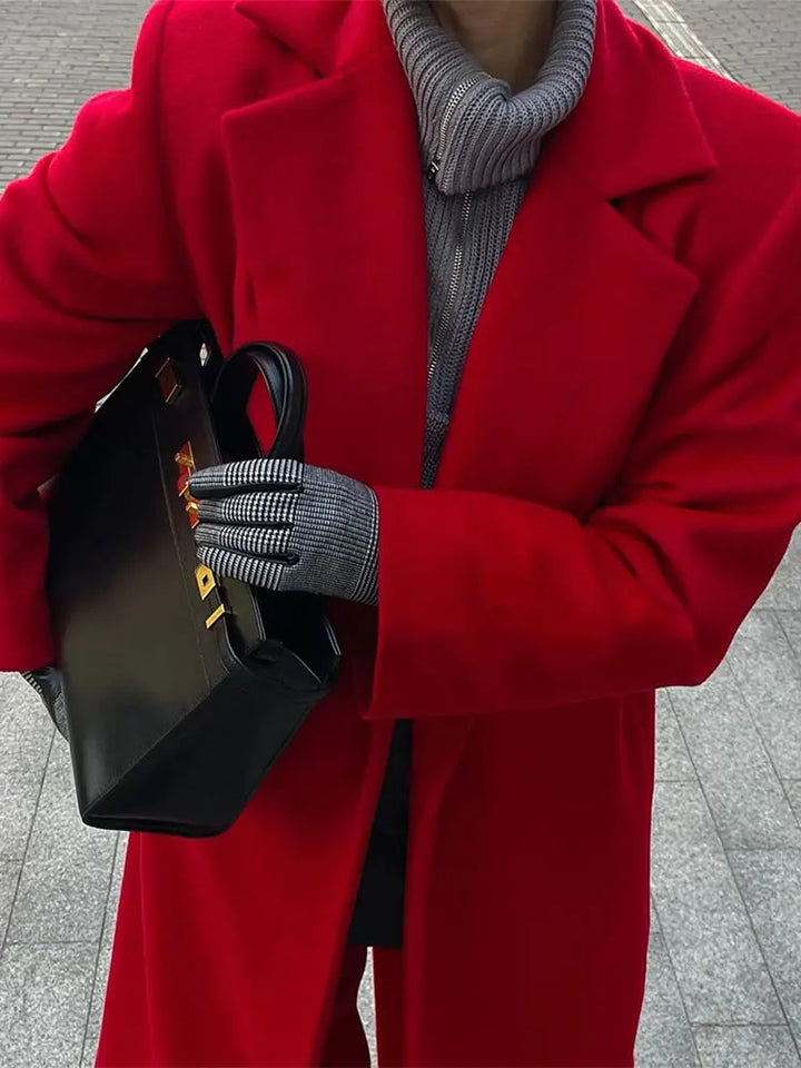 Red Velvet | Elegant Long Coat