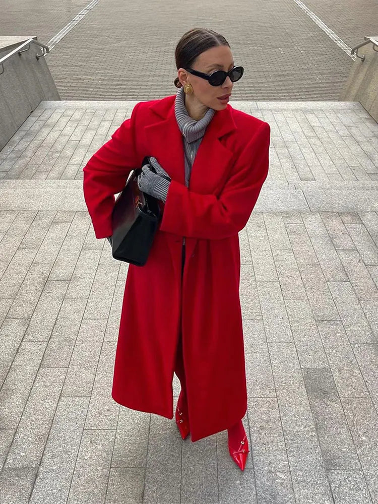 Red Velvet | Elegant Long Coat