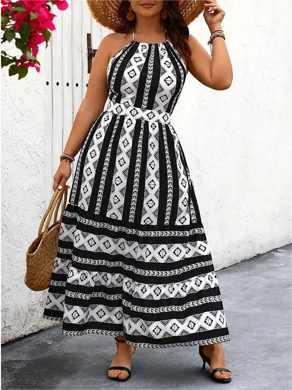 Sleeveless Women Dresses A-Line Back Lace Vacation Long Robe 2024