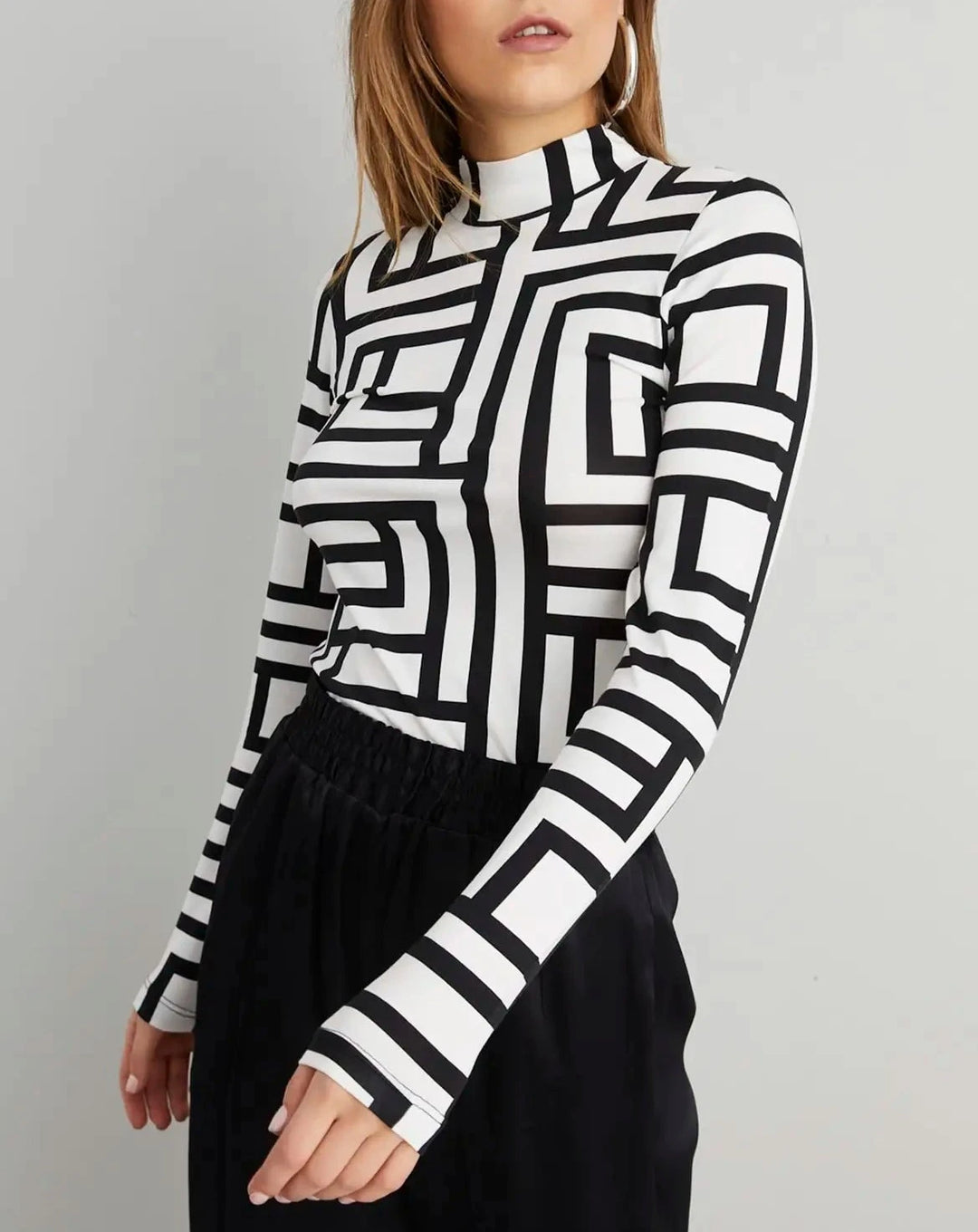 Cool & Sexy Women's Geometric LONG Regular Blouse