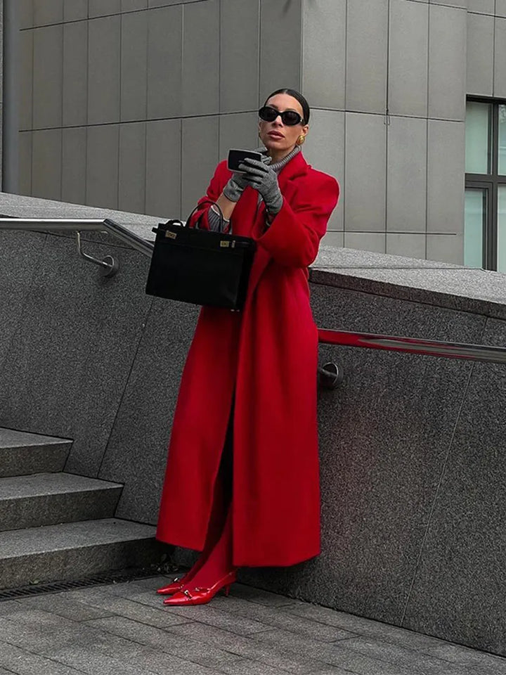 Red Velvet | Elegant Long Coat