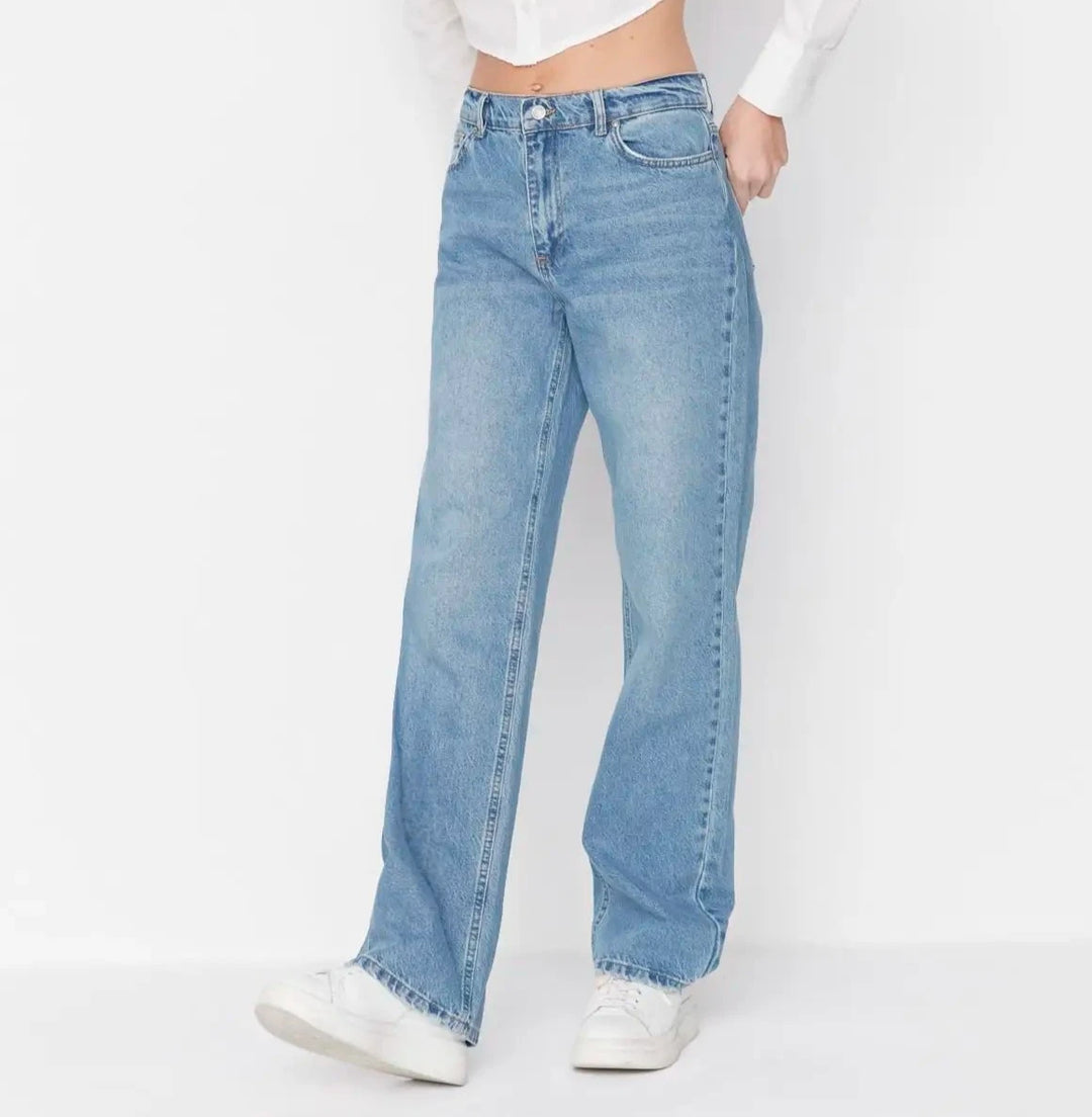 Women's Wide leg Low Waist Denim Jeans