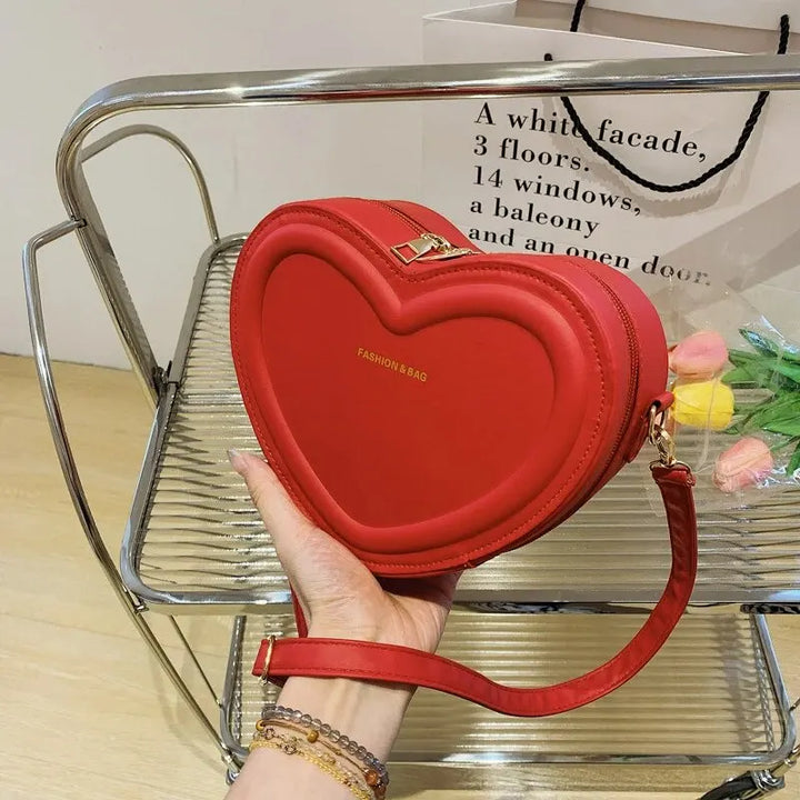 Fashion Heart Shaped Candy Colour Small Shoulder Sling Bag