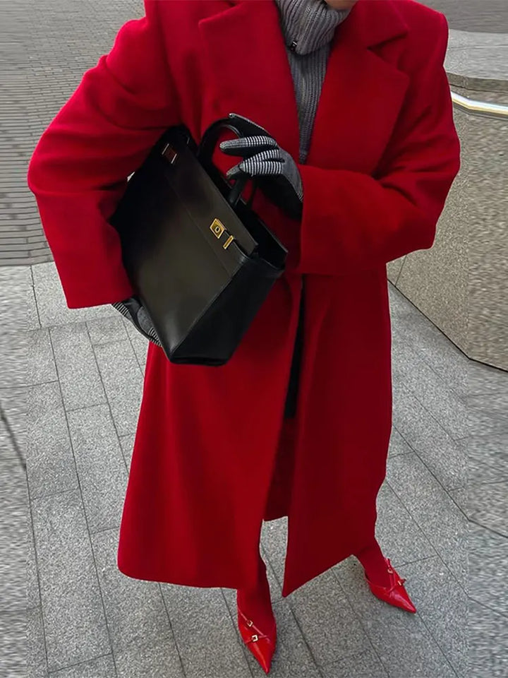 Red Velvet | Elegant Long Coat