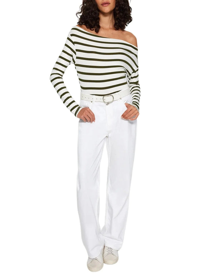 Women's Striped LONG slim Blouse