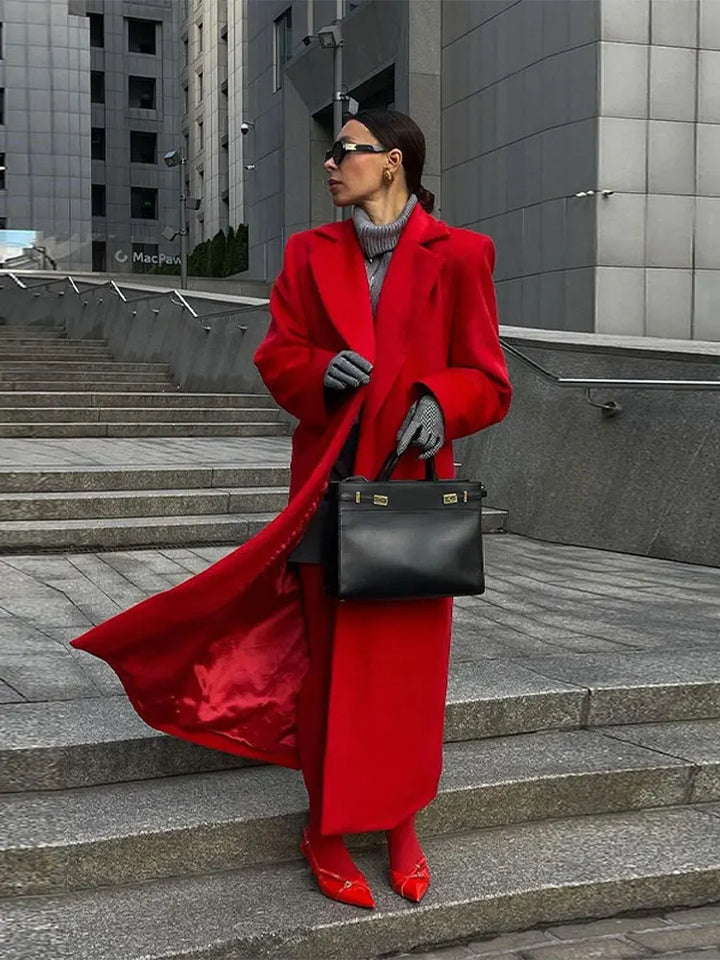 Red Velvet | Elegant Long Coat