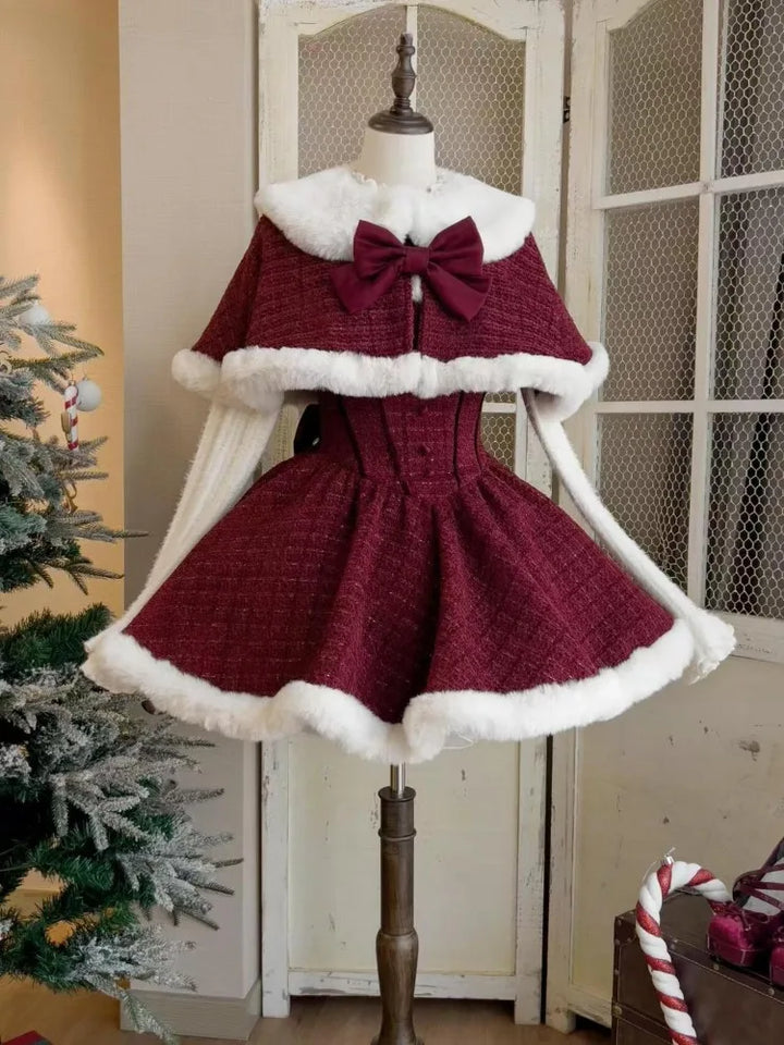 Lolita | 3-teiliges Set Weihnachtskleid Miniröcke