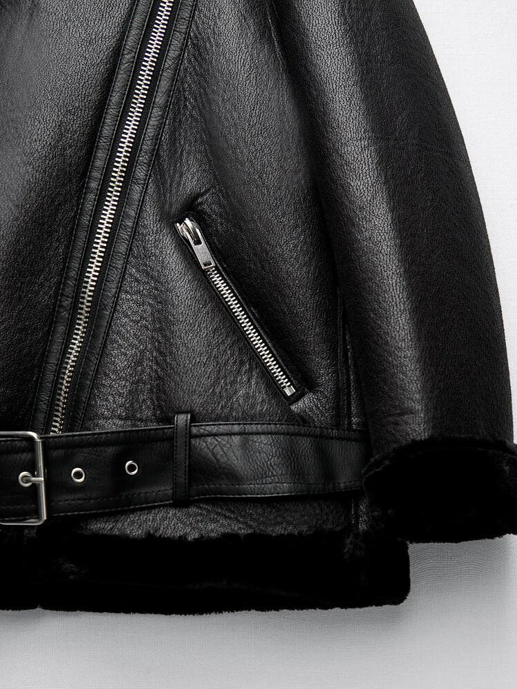 Zora | Fur Leather Jacket