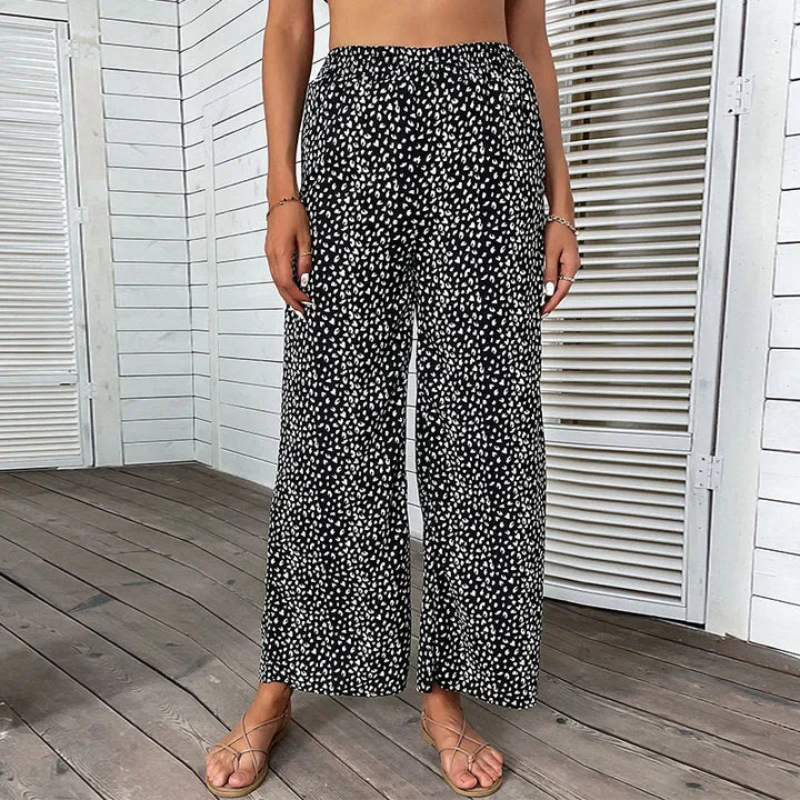 Summer 2024 Ladies Polka Dots Trousers Femme Wide Leg