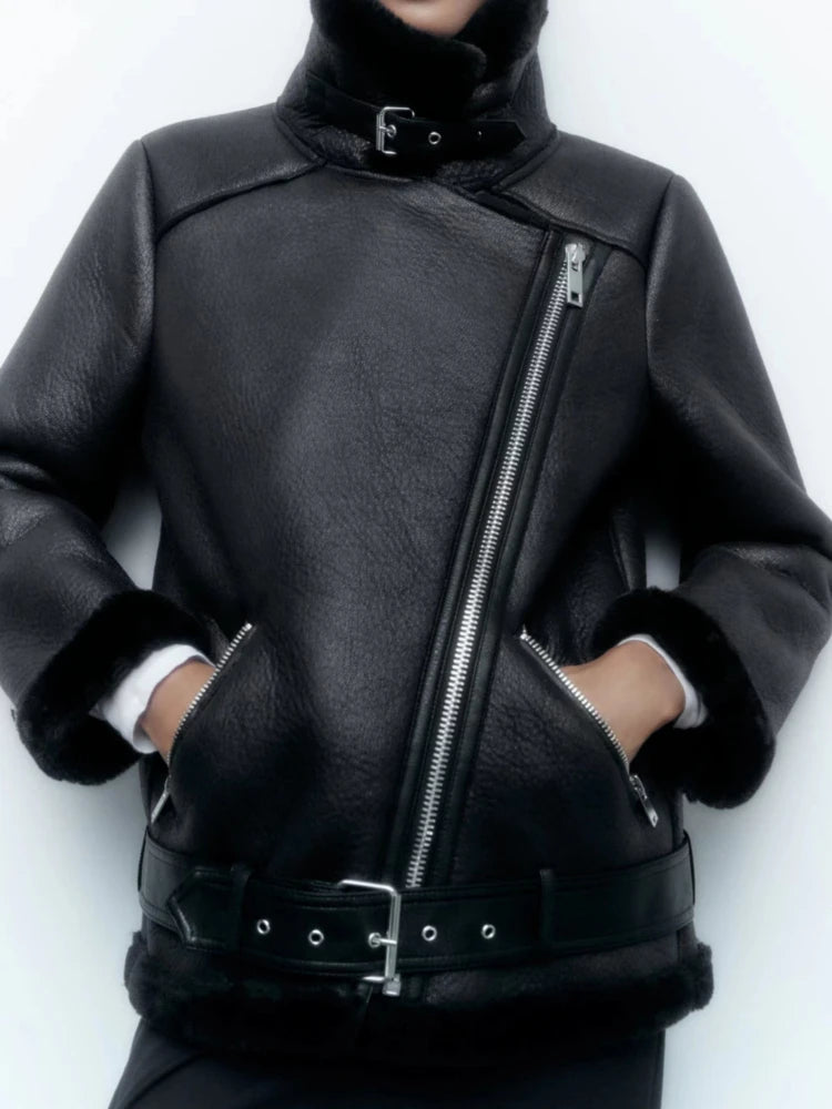 Zora | Fur Leather Jacket