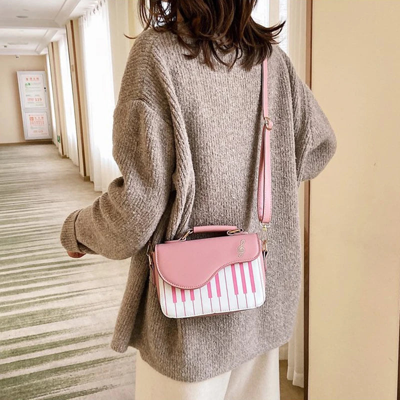 Korean Piano Design Women Shoulder Bags PU Leather