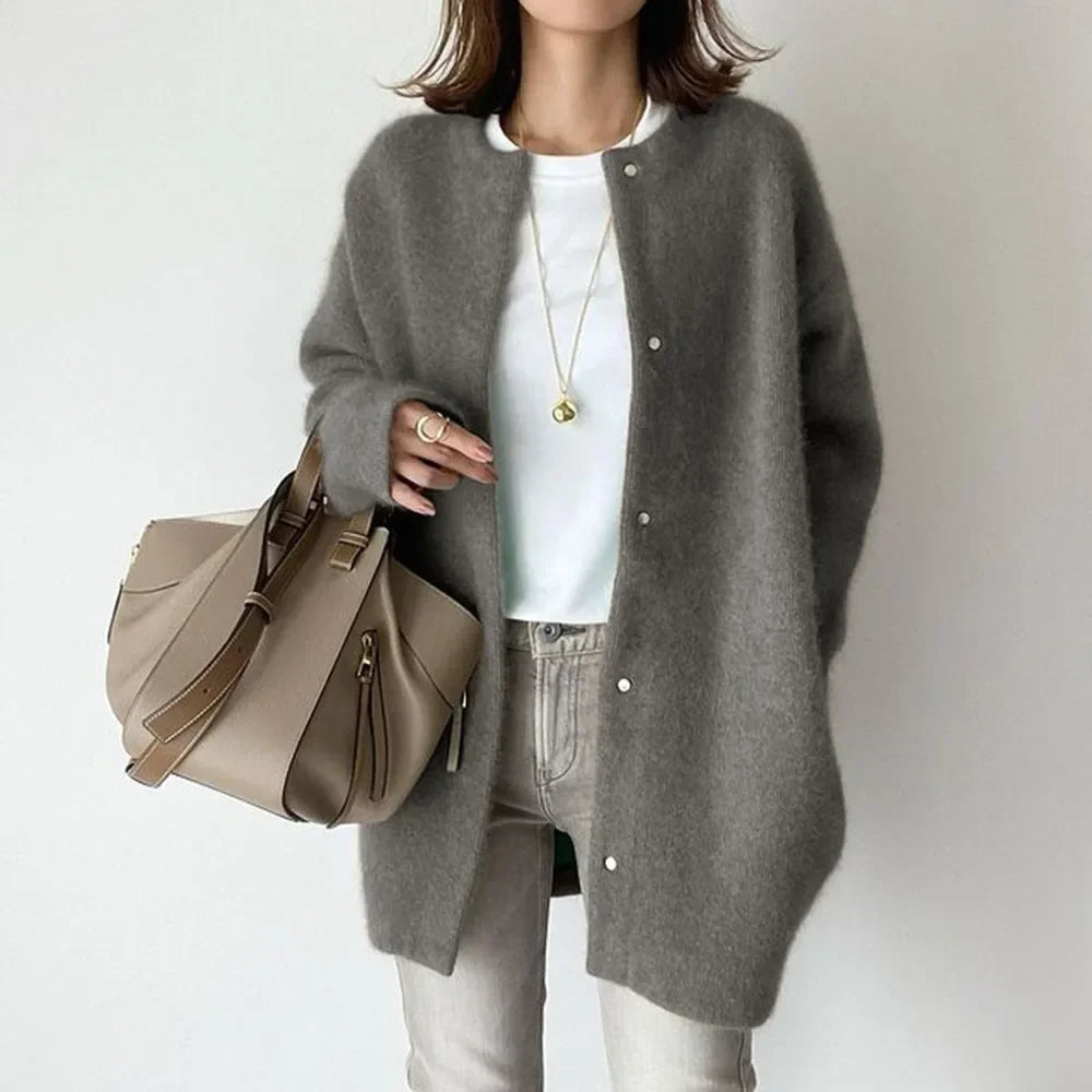 Lila | Luxe Button-Down Cardigan Coat Women's Fashion