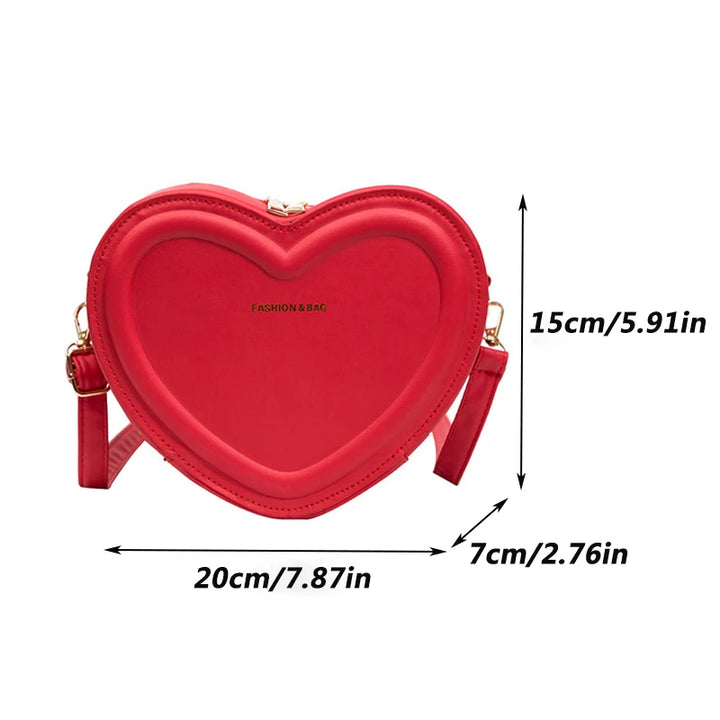 Fashion Heart Shaped Candy Colour Small Shoulder Sling Bag