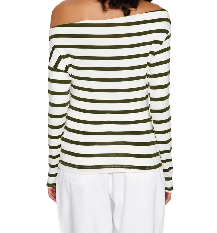 Women's Striped LONG slim Blouse