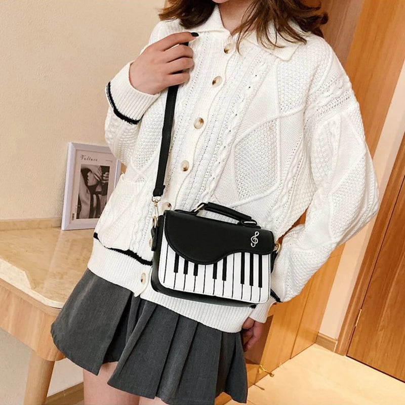 Korean Piano Design Women Shoulder Bags PU Leather