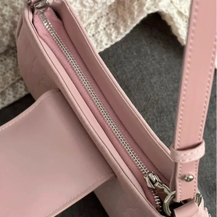 New Fashion Shoulder Bag PU Bags for Women Sweet Cool Subculture Pink