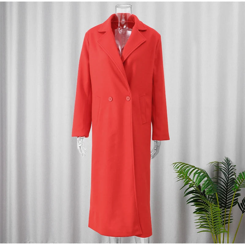 Red Velvet | Elegant Long Coat