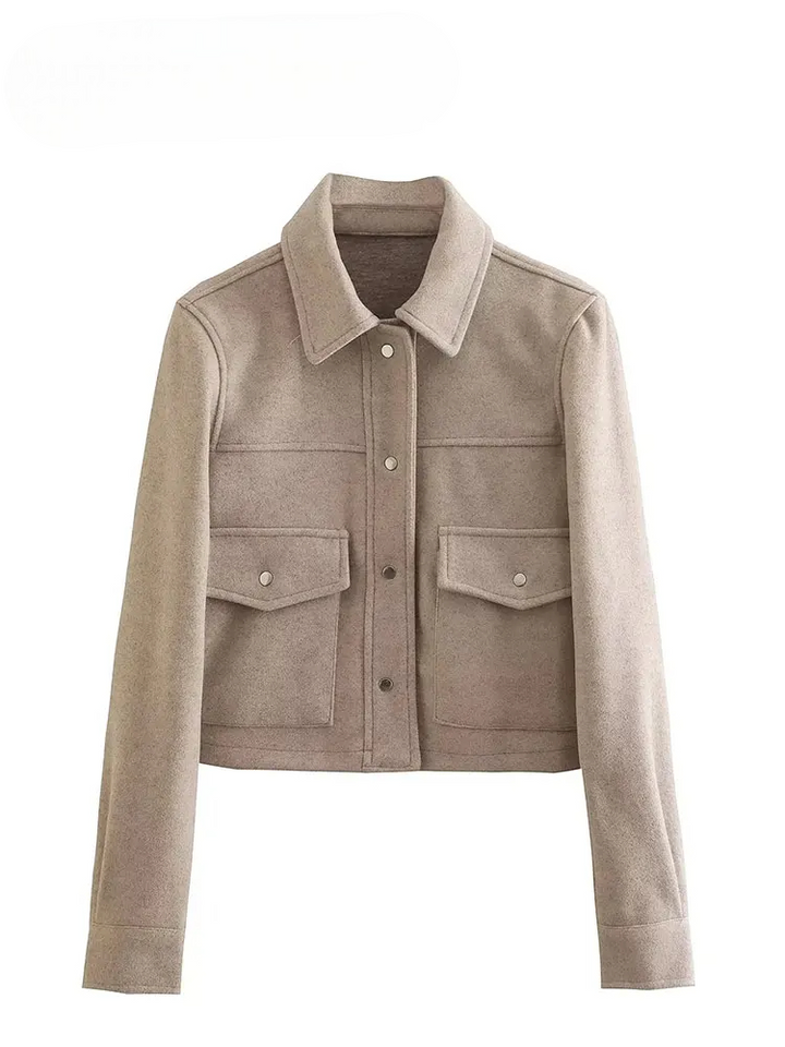 Taza | Elegant Pockets Button Short Coat