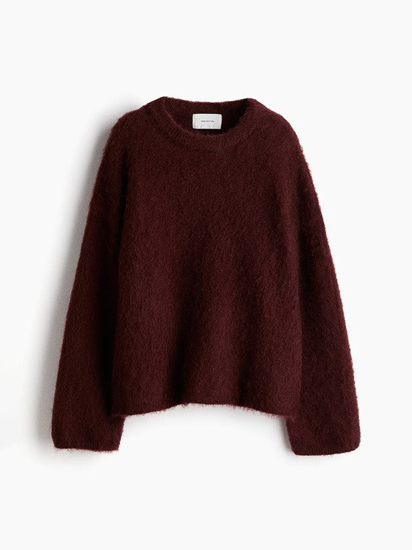 Corsa | Burgundy Knitted Long Sleeve Sweater