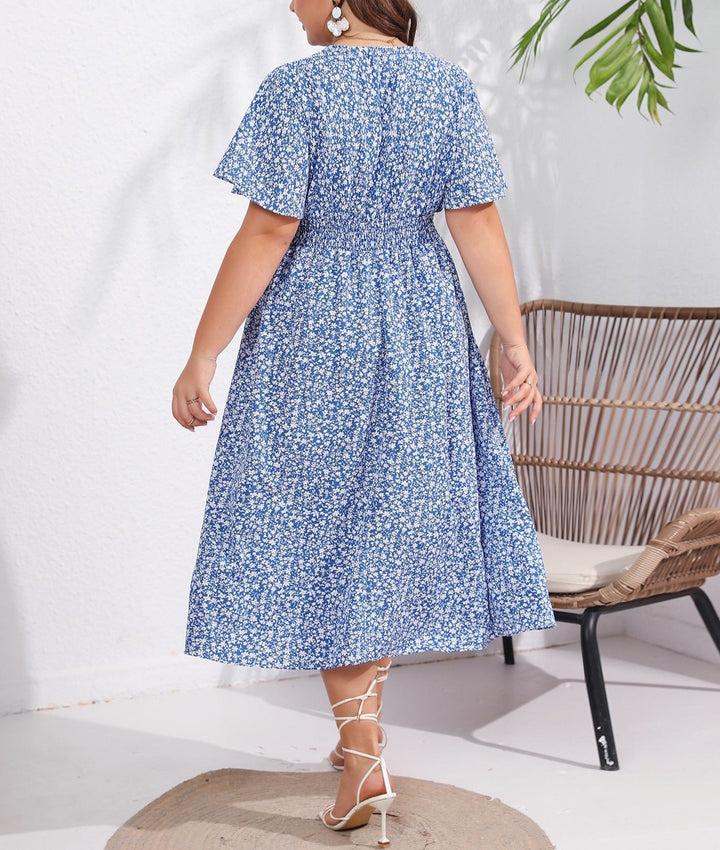 Ladies Vintage Summer Dress Women Casual Blue Beach Sundress Women 2024